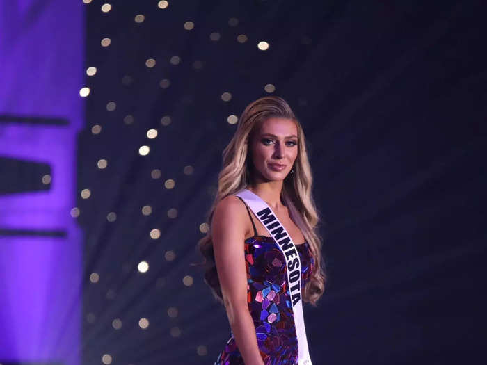 Taylor Fondie wore a unique dress covered in what looked like small mirrors at the Miss USA 2020 pageant.