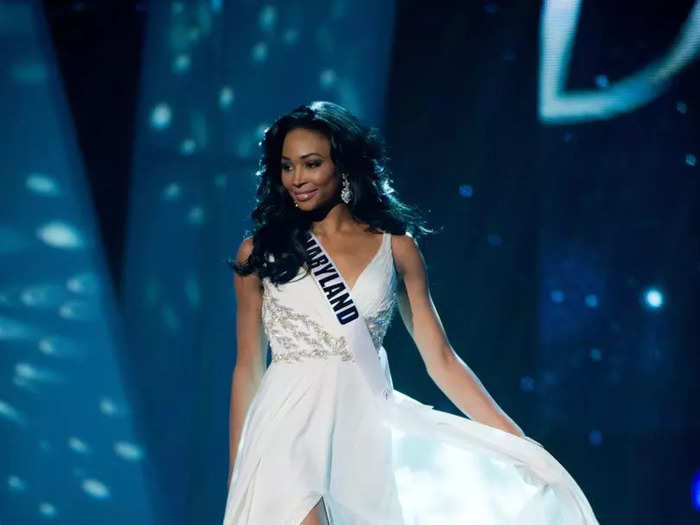 Nana Meriwether represented Maryland in 2012 while wearing a flowing white gown.