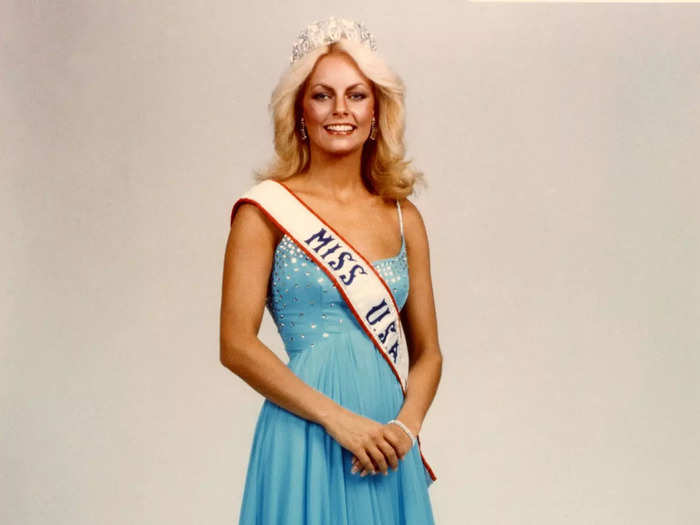 Kimberly Tomes turned heads in blue when she won the 1977 Miss USA title.