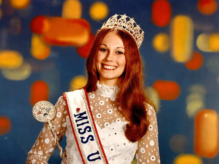 Michele McDonald represented Pennsylvania during the pageant in 1971. She wore a unique gown with ruffled details that were popular at the time after being crowned.