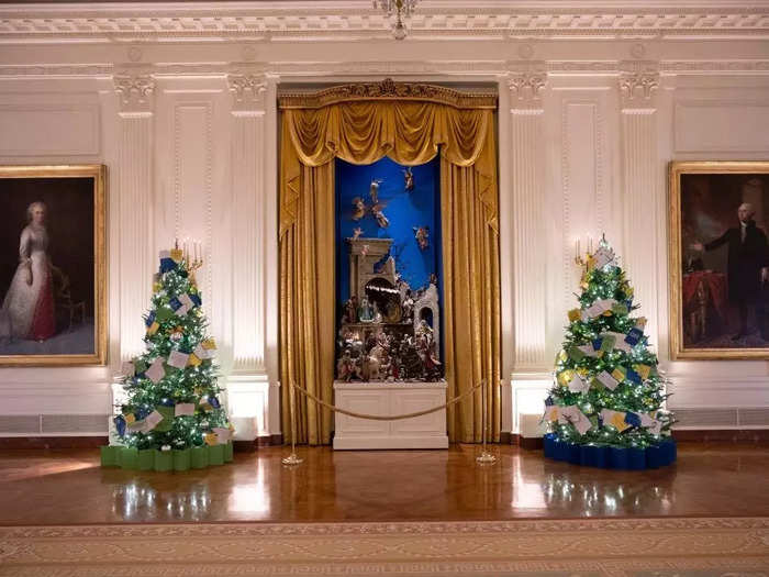 The East Room decor centers around the theme of gratitude.