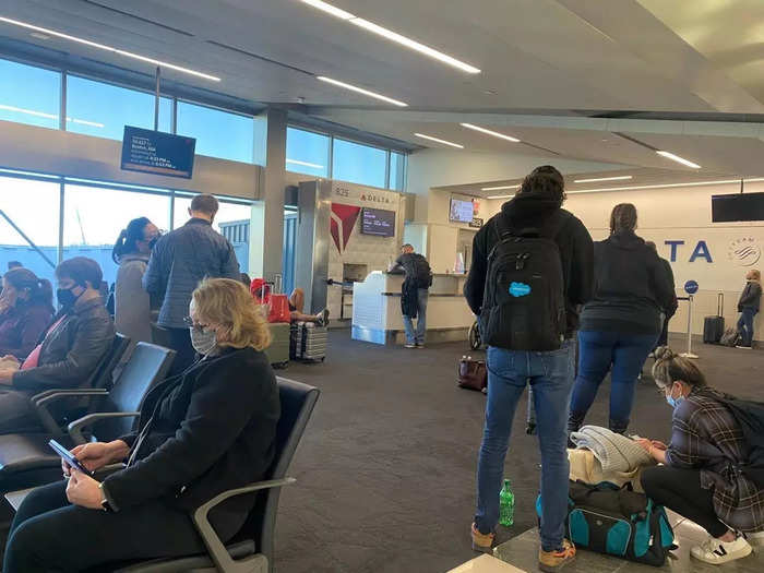 My gate was busy, which I expected when I realized my flight was full. However, my partner and I got a seat and we boarded without any issue.