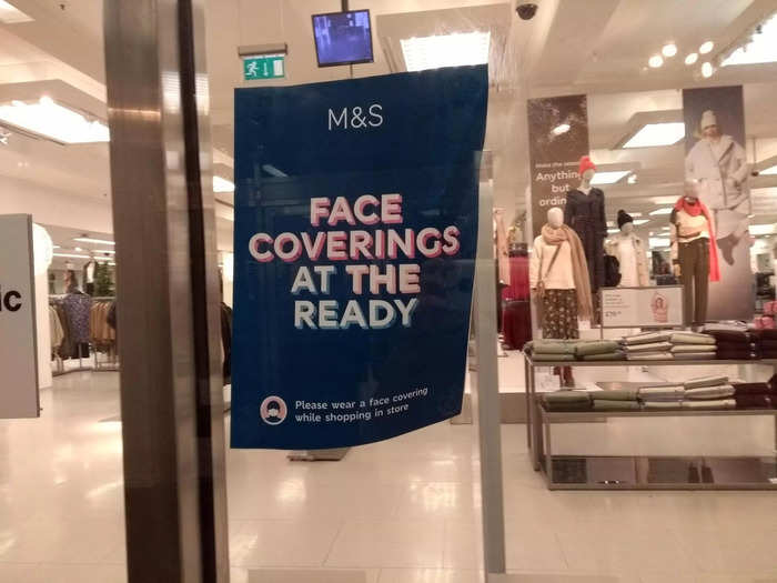 Signs on a lot of the stores reminded shoppers to don their masks. At the Marks and Spencers I went to, a customer made a beeline straight for the checkouts to ask whether they had any disposable face masks available for free because she had forgotten that the mask mandate was being reintroduced.