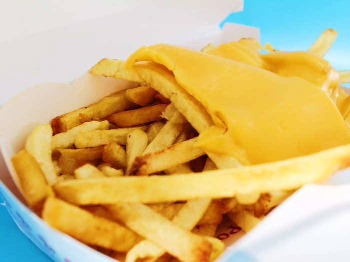 The cheese itself was tasty — it was a tangy, classic American cheese. However, most of the fries didn