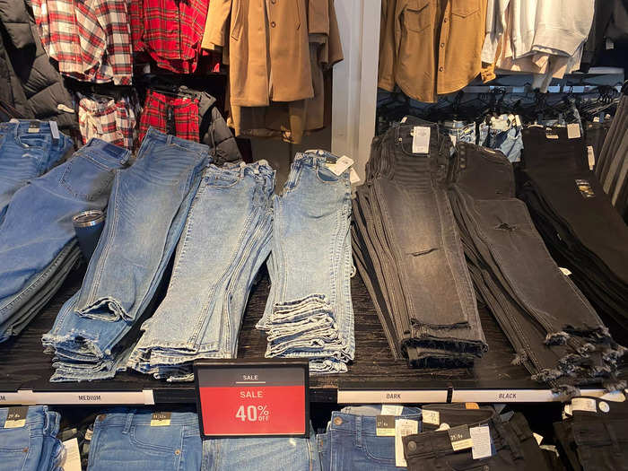 One of the things the brand is still pushing is jeans — though I definitely noticed a more diverse array of sizes than the last time I walked in.