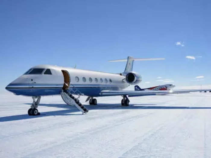 And White Desert, the operator of the luxury campsite on the tundra, which operates a Gulfstream 550 between Cape Town and Antarctica. According to the company, the plane makes the journey in five hours flying at .85 Mach.