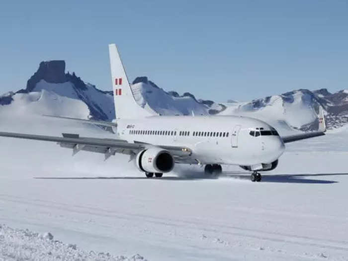 Although there is no regularly scheduled service to Antarctica, a handful of airlines have touched down on the polar wasteland, including Swiss airline PrivatAir which flew the first Boeing 737 to the continent in 2012.
