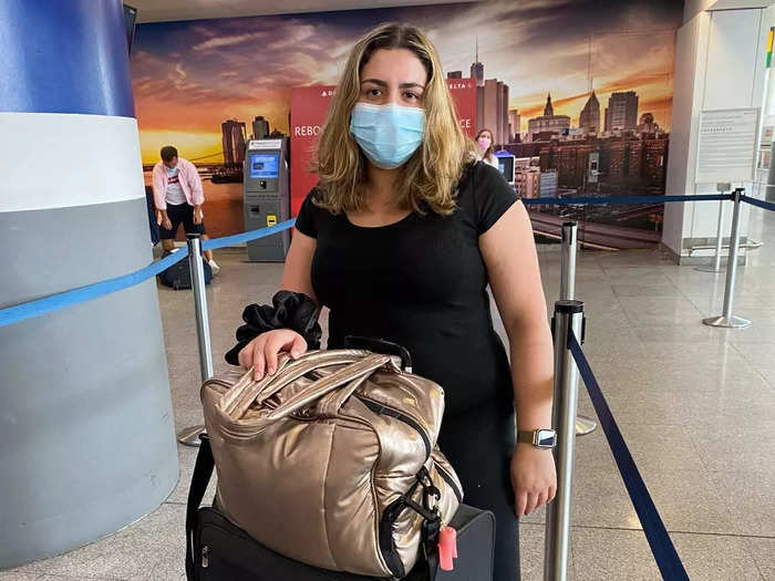 Going to the airport seemed the same as pre-COVID — packed and busy. The only difference was that everyone wore masks and security and check-in took longer.