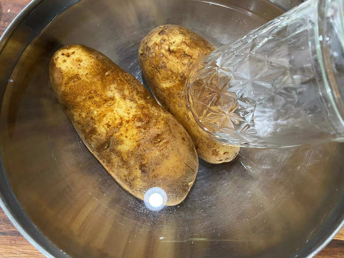 Brining spuds makes for a more flavorful baked potato.