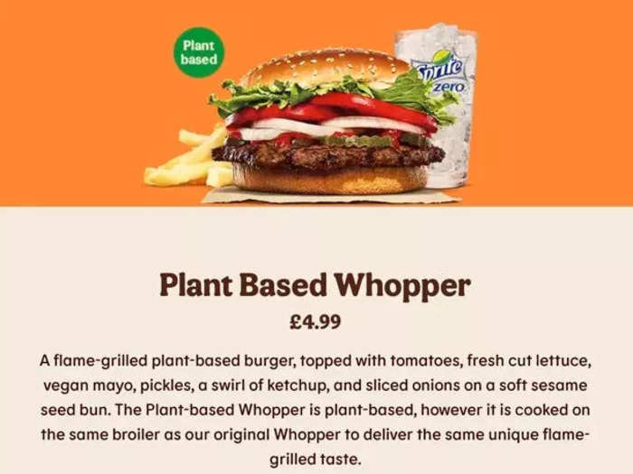 Interestingly, Burger King classes its meat-free Whopper as plant-based but not vegan. This is because, while the patty is plant-based, it