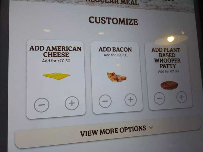 ... or add extra toppings. I was surprised that adding bacon was a suggested customization for the plant-based Whopper.