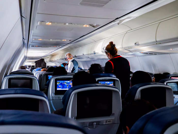 We soon ascended above the clouds and flight attendants began the first of two beverage services. A standard offering of drinks, including alcohol, was served.