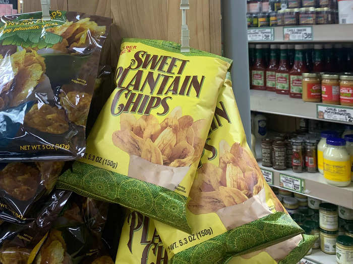 The sweet plantain chips are a crunchy delight.