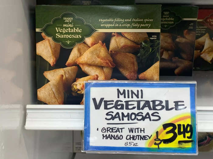 I never pass up the frozen mini samosas.