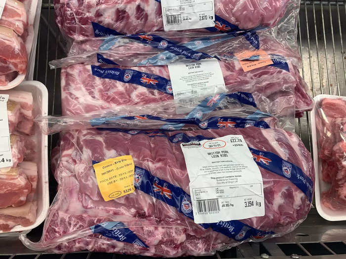 It was in the food section that it became most apparent that the assortment does differ in US and UK Costcos. Here we spotted lots of British meat.