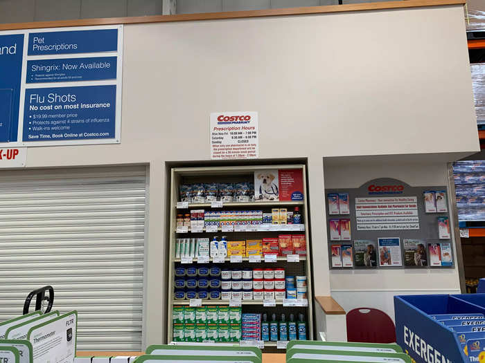 Beyond the flowers, Costco has a few mini-stores with services inside, including the pharmacy here.