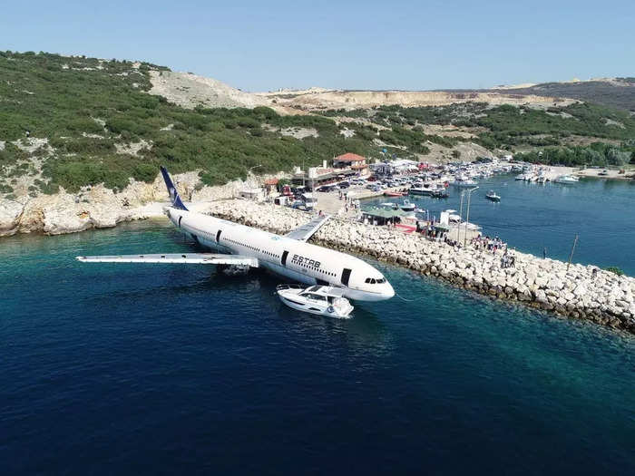 In June 2016, one of the largest underwater planes was sunk — an Airbus A300. The aircraft was submerged by the Turkish government off the Aegean coast in Kuşadası and is 177 feet long with an impressive 144-foot wingspan.