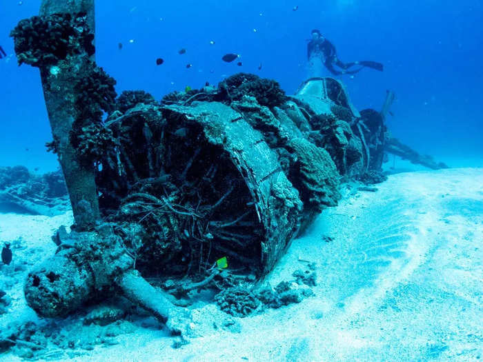 And a Corsair aircraft off the coast of Hawaii.