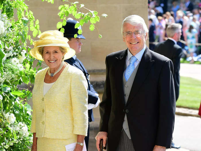 Former British prime minister Sir John Major and his wife, Dame Norma Major, attended Prince Harry and Meghan Markle