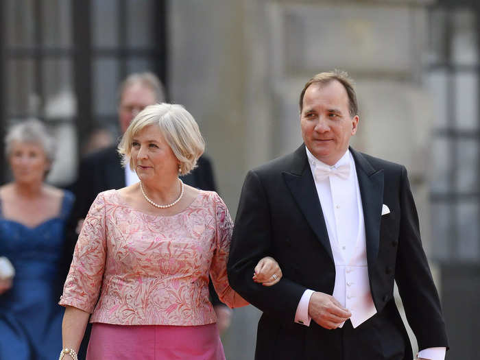 Swedish Prime Minister Stefan Loefven and his wife, Ulla, were guests at Prince Carl Philip and Sofia Hellqvist of Sweden