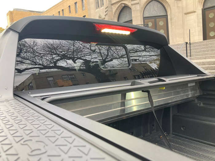 The bed also has a few lights — a couple on the walls and one pointing down from the roof.