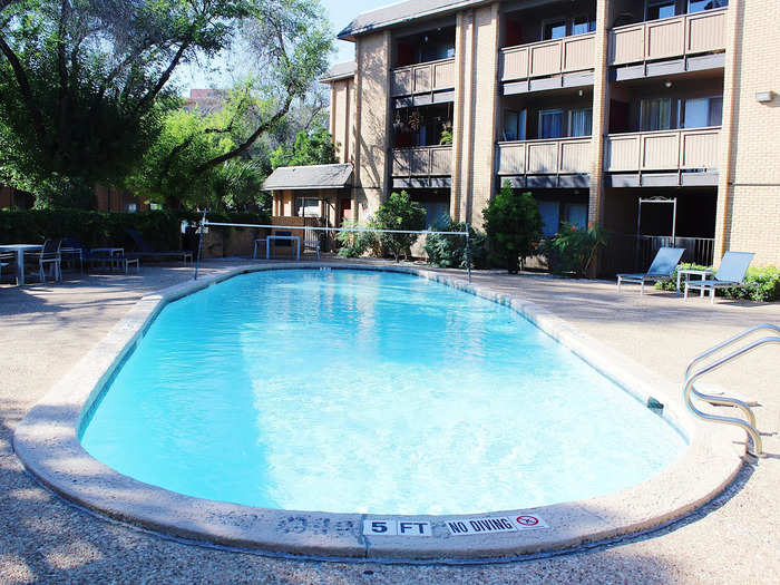 The apartment also had a pool.