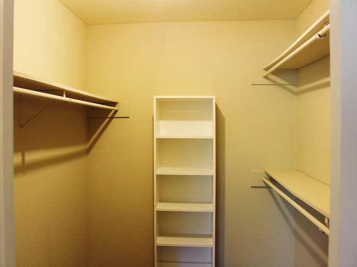 The apartment at SoCo on the Lake also had a large walk-in closet.