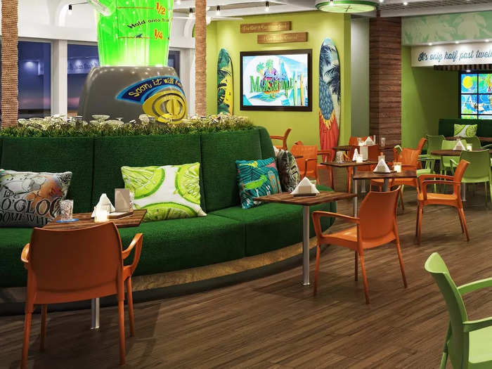 The big difference is the Margaritaville branded dining options that could be recognizable to any fan, including Prime Steak and Seafood and Frank and Lola