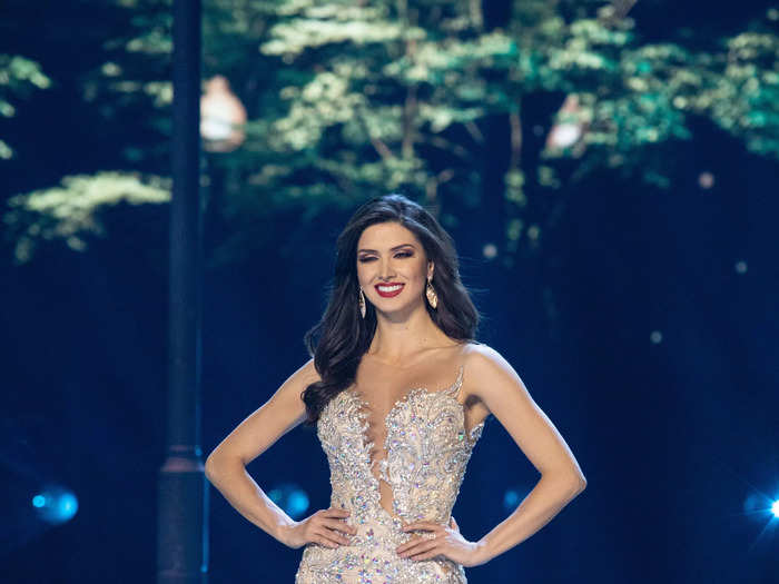 Kelin Rivera, who represented Peru at the 2019 pageant, wowed in a silver dress.