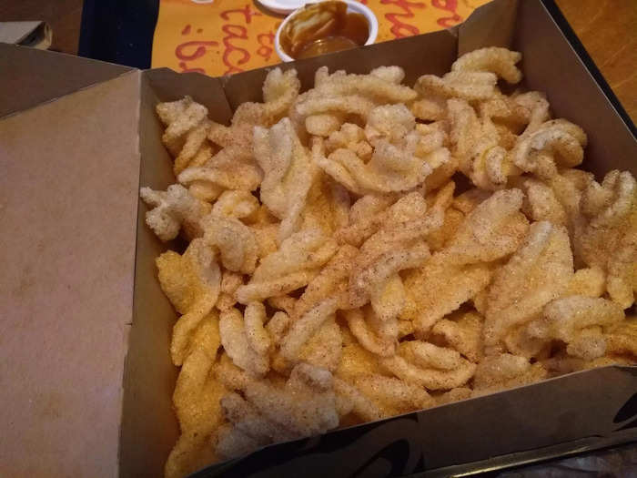 We ordered a large pack of Cinnamon Twists, which came in at £3.99 ($5.28). The portion was huge.