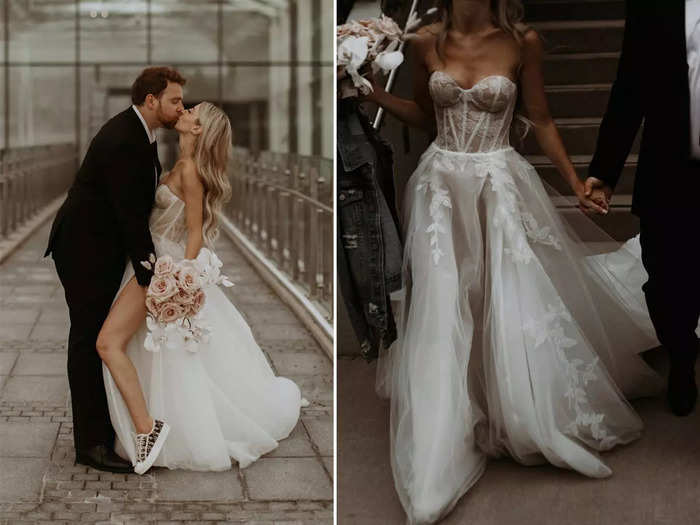 Many brides made a statement with sheer fabric.