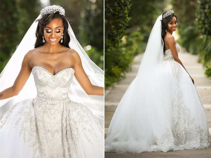 Some brides wowed in traditional ball gowns.