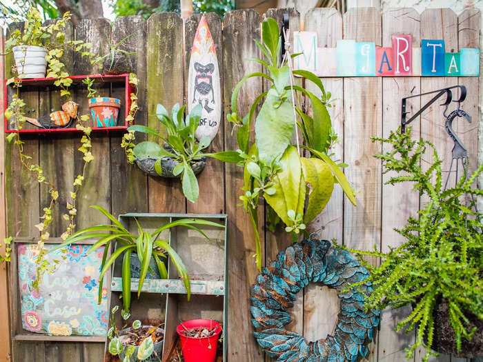 The fence was covered in more plants and decor, but it didn