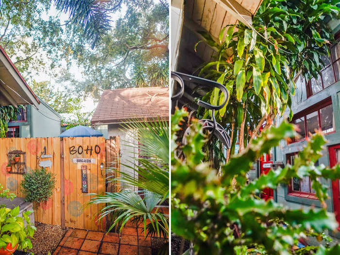 The tiny home had a private entrance in the side yard and felt hidden away by plants.