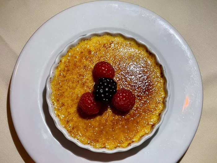 After so much savory, we needed something sweet — and a crème brulée was the perfect choice.