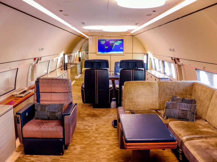 The forward living area is where most of the seats on the aircraft with room for around seven passengers.