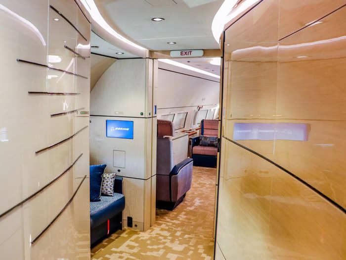 A short hallway leads the way towards the passenger compartment that takes up most of the space on the plane.