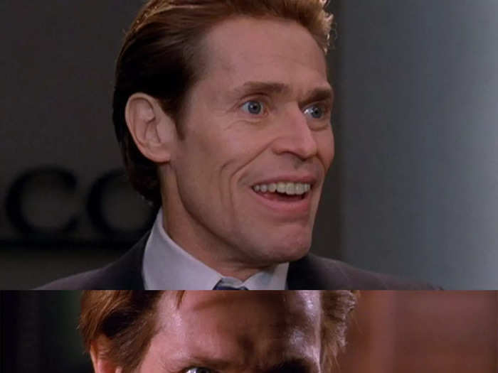 Norman Osborn has straight teeth throughout the movie. But when he talks to his Goblin persona in the mirror, you can see the evil version of him has uneven teeth.