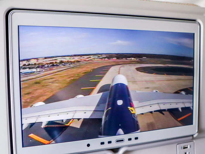 I watched along on the cameras as we taxied out to the runway. The A380 is so massive that I didn