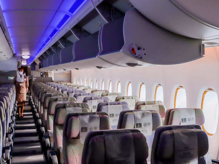 The first thing that stands out about the A380 is its sheer size. Even with the 10-abreast seating, there