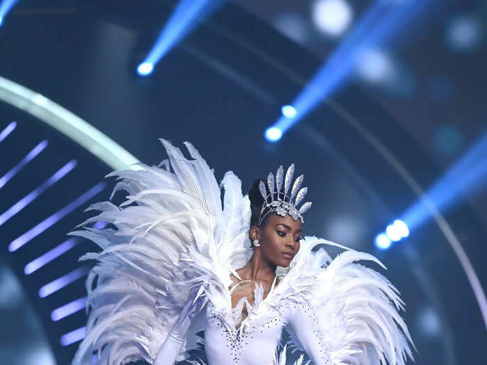 Lalela Mswane of South Africa wowed in an all-white look.