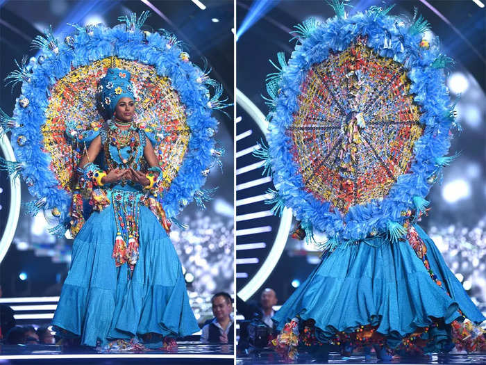 Michelle Marie Colón performed a traditional Puerto Rican dance in her colorful costume.