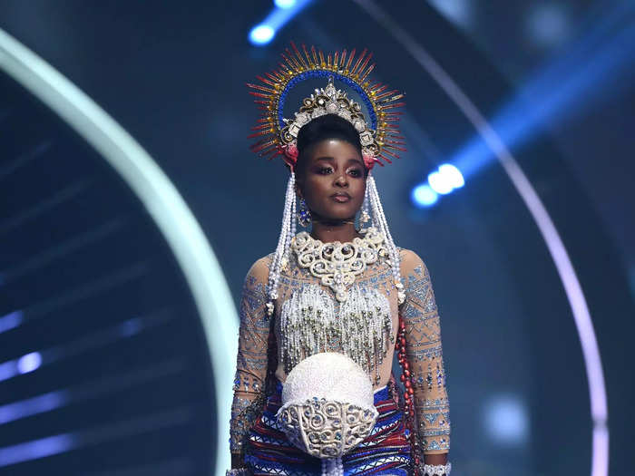 Miss Haiti wore a stunning outfit covered in crystals.