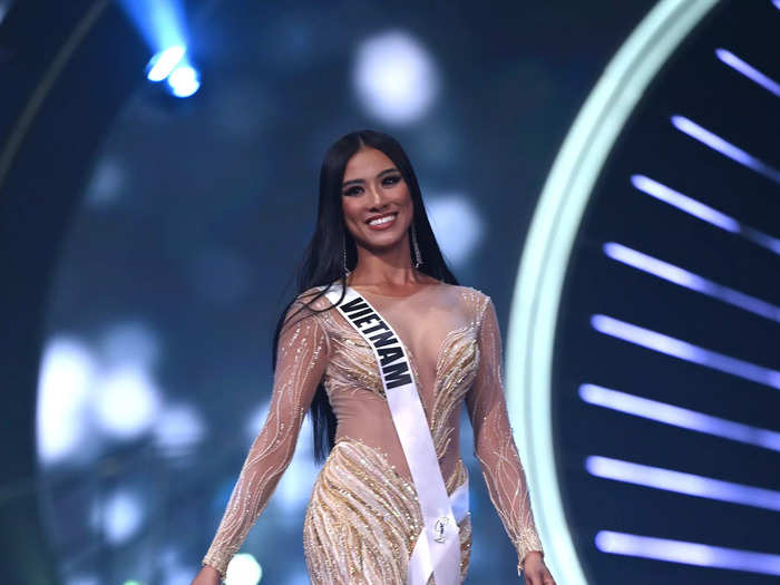 Miss Vietnam walked the stage in a completely sheer gown.