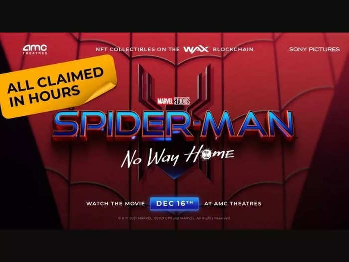 Spider-Man: No Way Home NFT on WAX blockchain — At least $10,000 apiece