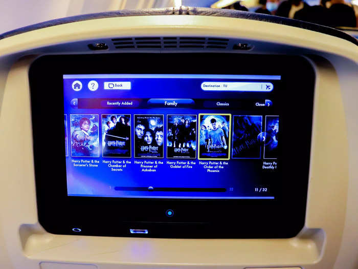 Aeromexico must also be a big fan of the Harry Potter series as all of the movies were loaded onto the system.