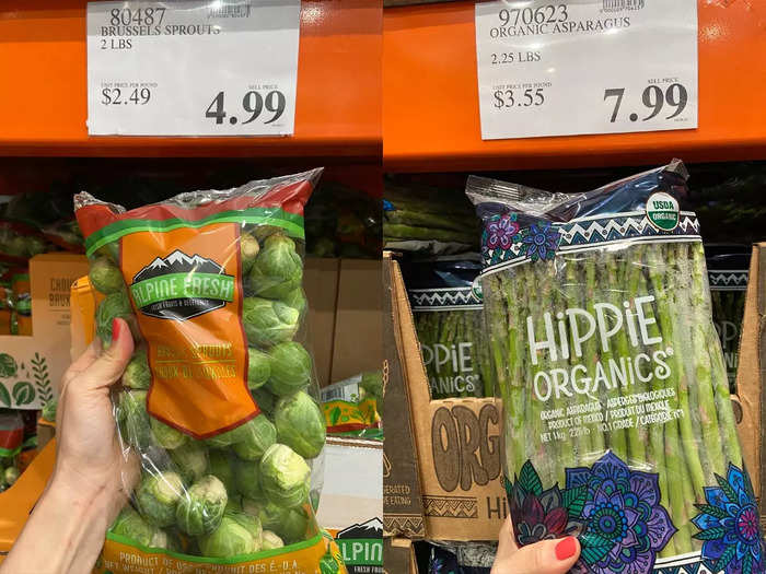 Costco has great deals on winter veggies, like brussels sprouts and asparagus.