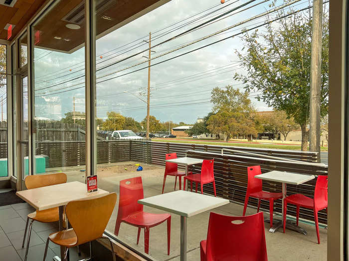 The dining room are was large and clean with outdoor seating available. I snagged a table outside.