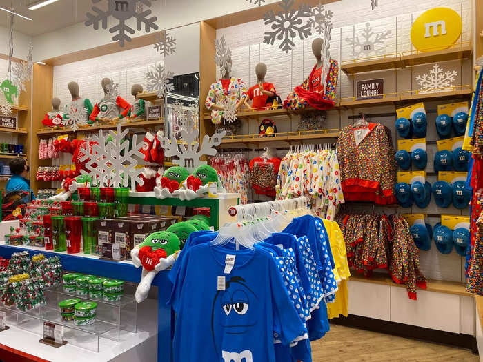 You can also knock out some of your Christmas shopping at Disney Springs. Places like the M&M store have both candy-themed and Disney-themed gifts.