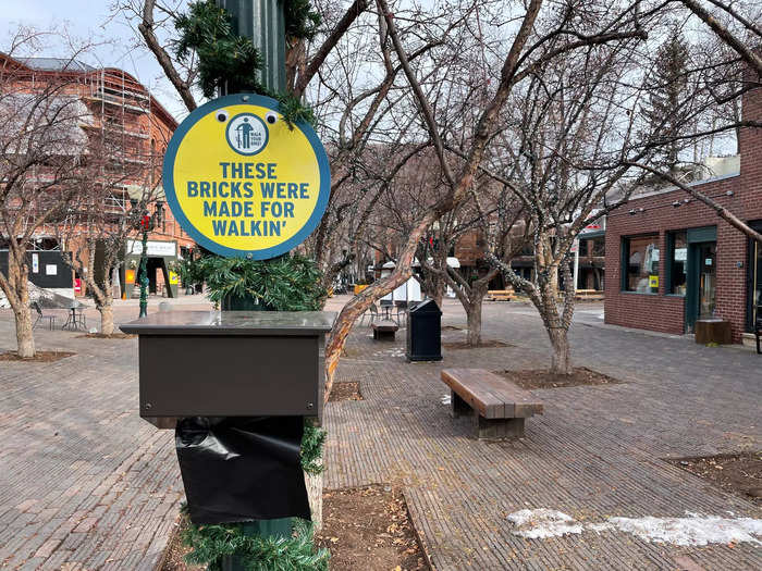 The town also took care in protecting its brick sidewalks.